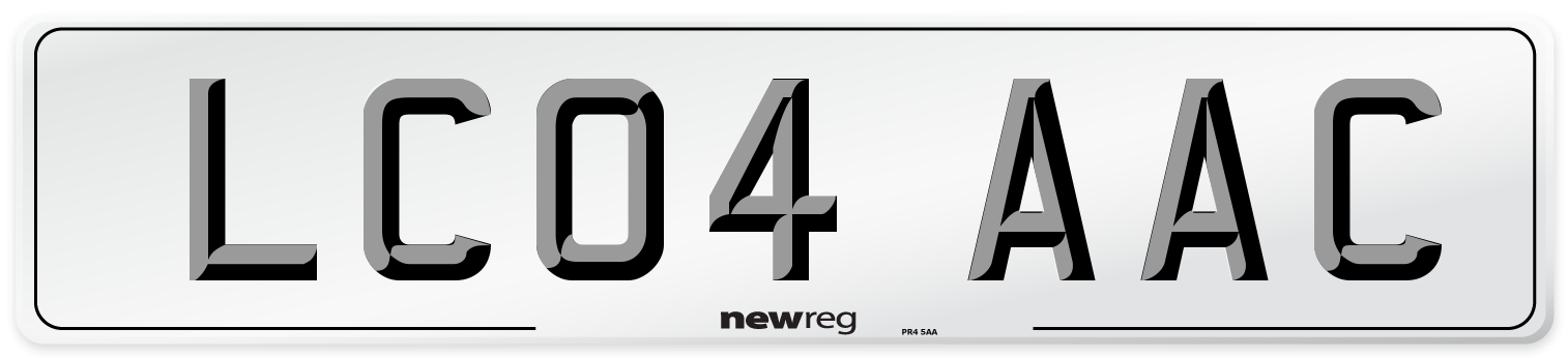 LC04 AAC Front Number Plate