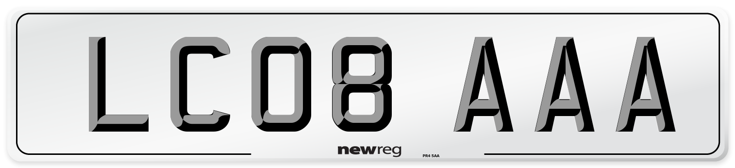 LC08 AAA Front Number Plate