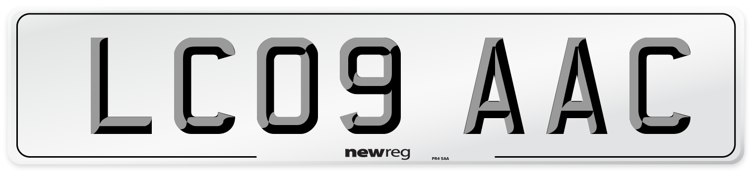 LC09 AAC Front Number Plate