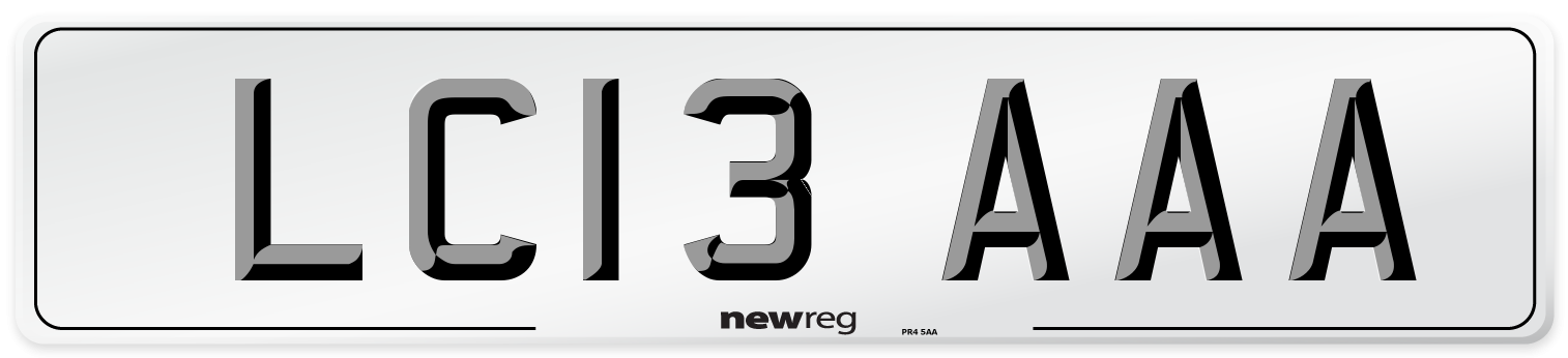 LC13 AAA Front Number Plate