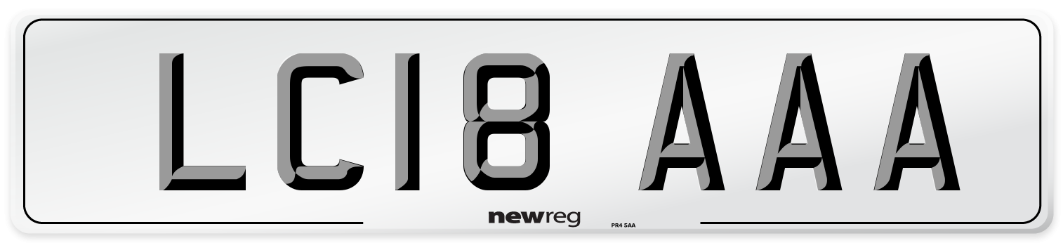 LC18 AAA Front Number Plate