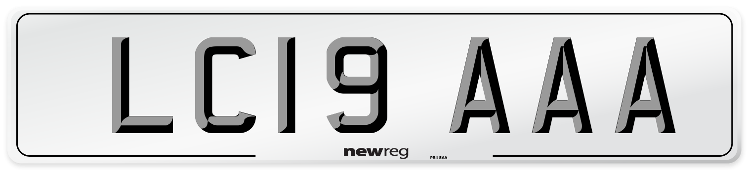 LC19 AAA Front Number Plate