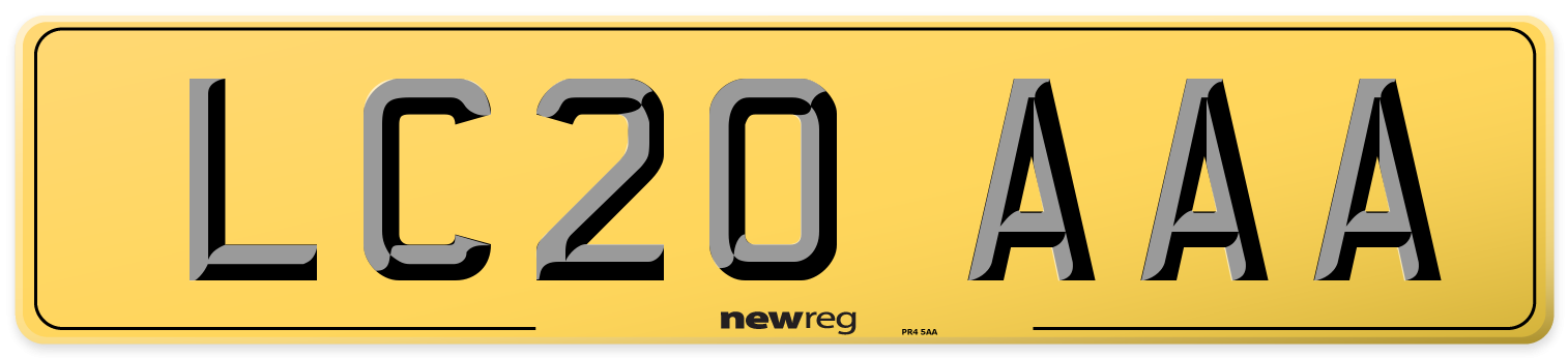 LC20 AAA Rear Number Plate