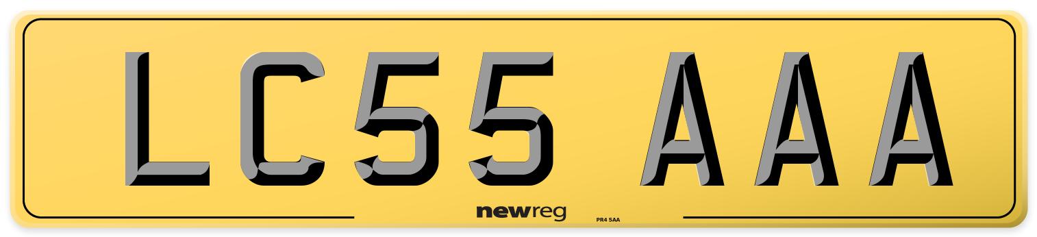 LC55 AAA Rear Number Plate