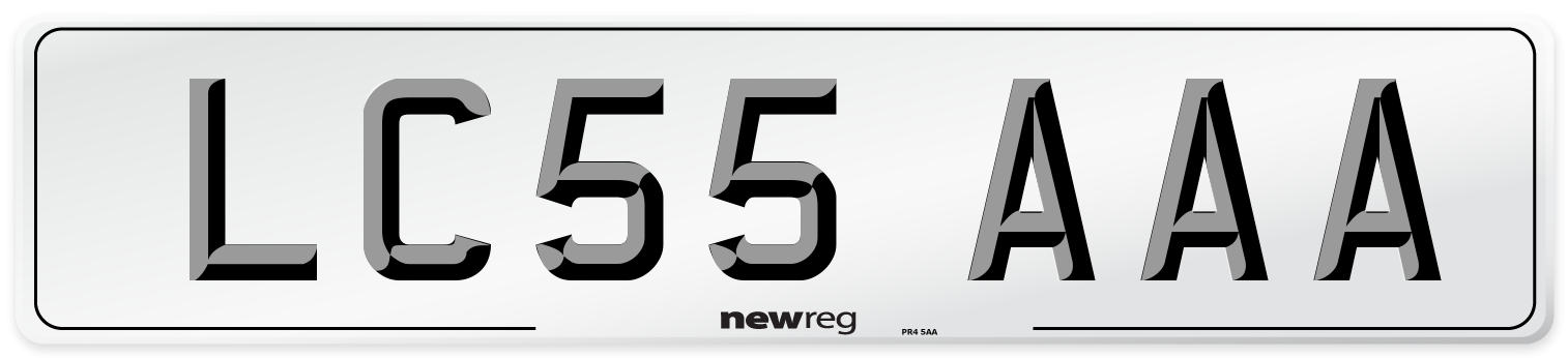 LC55 AAA Front Number Plate