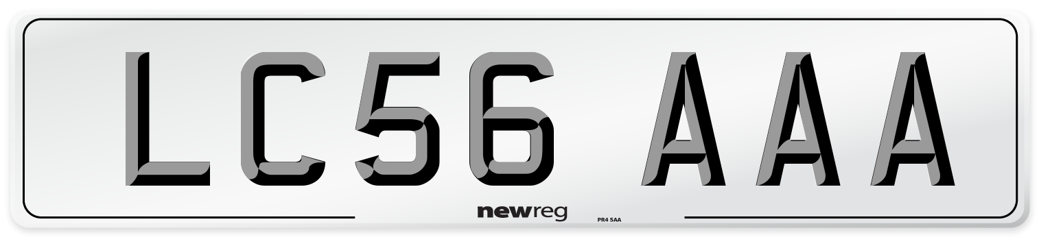 LC56 AAA Front Number Plate