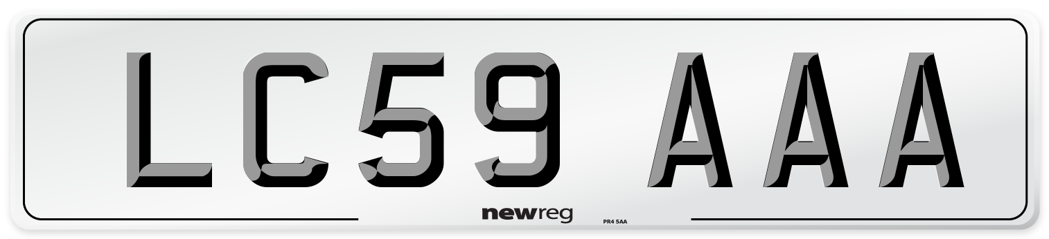 LC59 AAA Front Number Plate