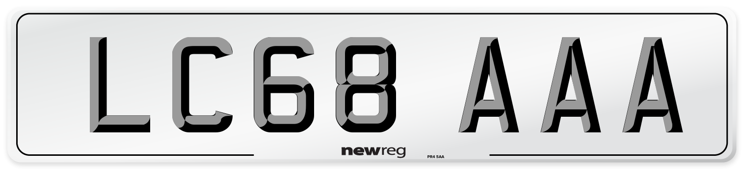 LC68 AAA Front Number Plate