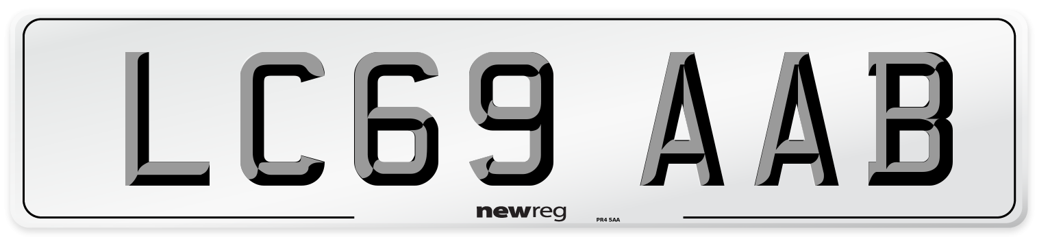LC69 AAB Front Number Plate