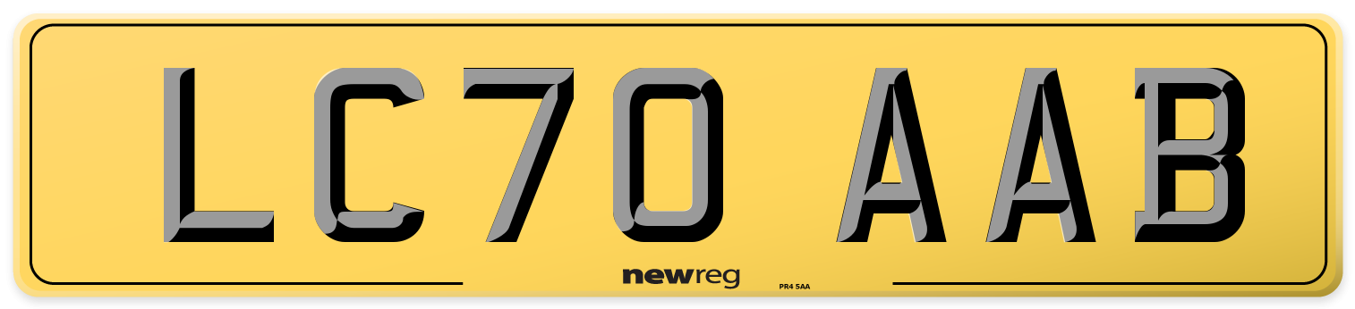LC70 AAB Rear Number Plate