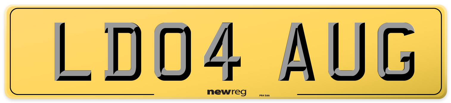 LD04 AUG Rear Number Plate
