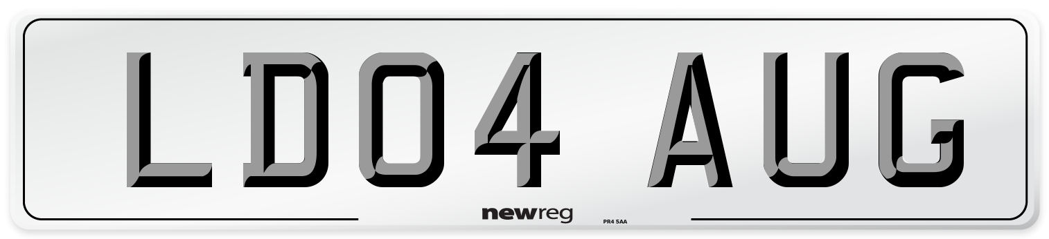 LD04 AUG Front Number Plate