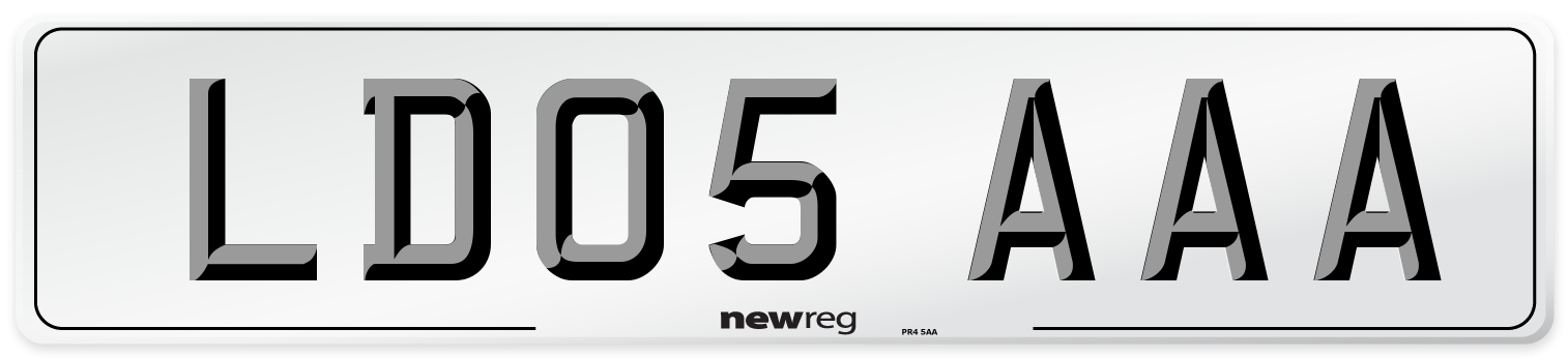 LD05 AAA Front Number Plate
