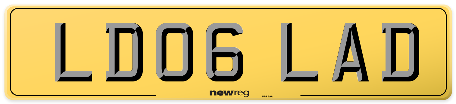 LD06 LAD Rear Number Plate