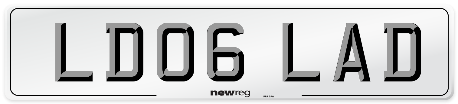 LD06 LAD Front Number Plate