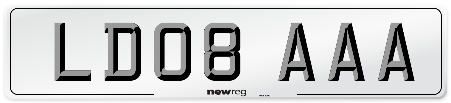 LD08 AAA Front Number Plate