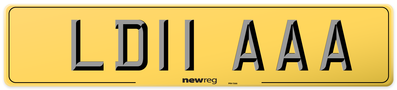 LD11 AAA Rear Number Plate