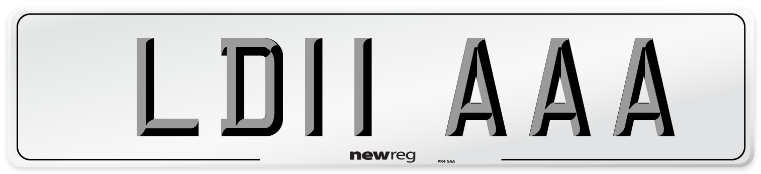 LD11 AAA Front Number Plate