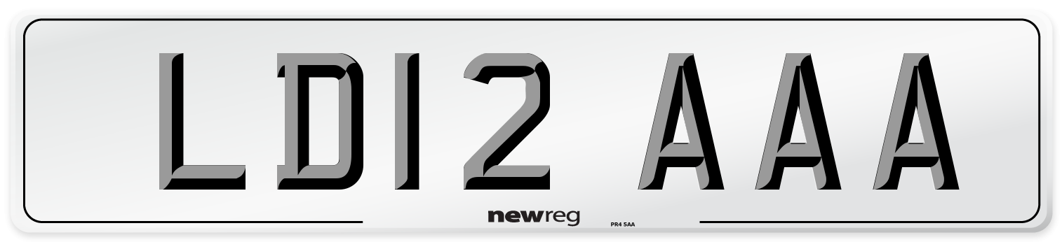 LD12 AAA Front Number Plate