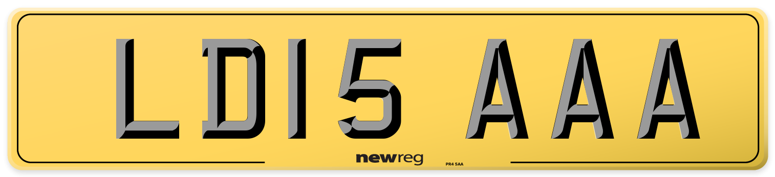 LD15 AAA Rear Number Plate