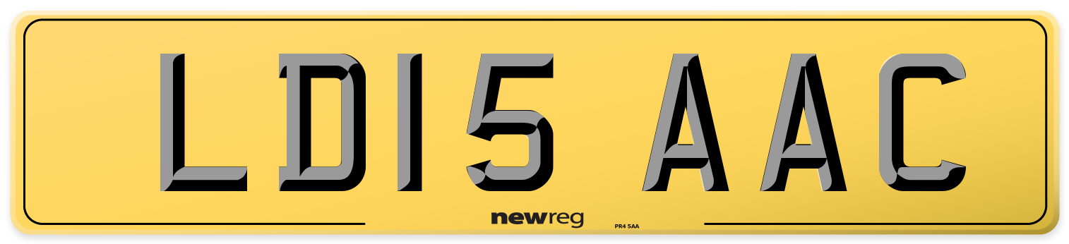LD15 AAC Rear Number Plate