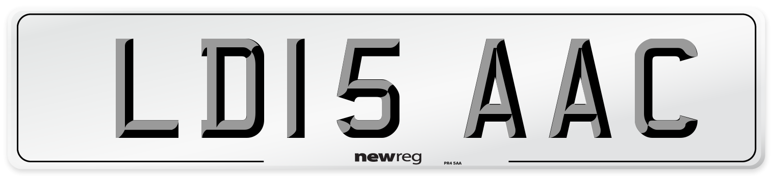 LD15 AAC Front Number Plate