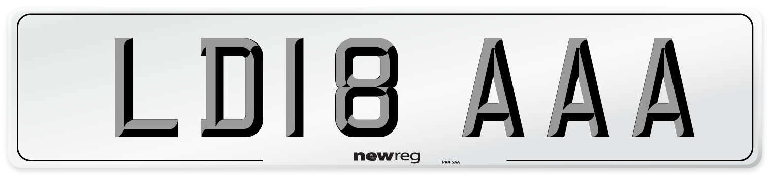 LD18 AAA Front Number Plate