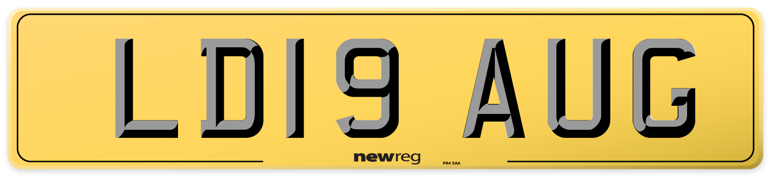 LD19 AUG Rear Number Plate