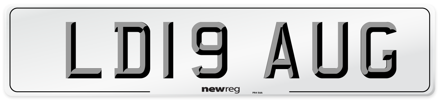 LD19 AUG Front Number Plate