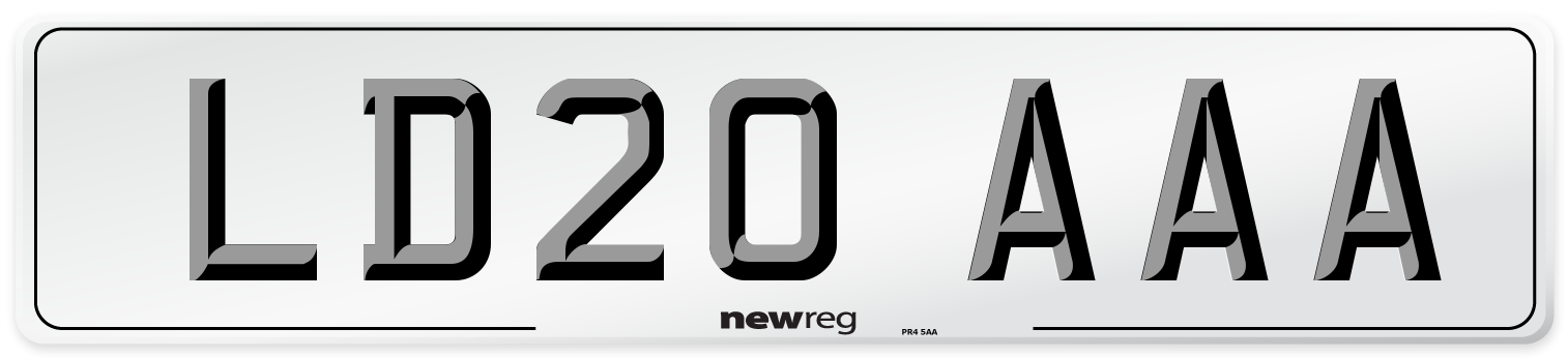 LD20 AAA Front Number Plate