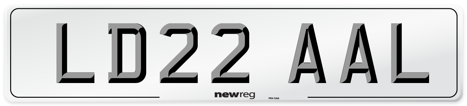 LD22 AAL Front Number Plate