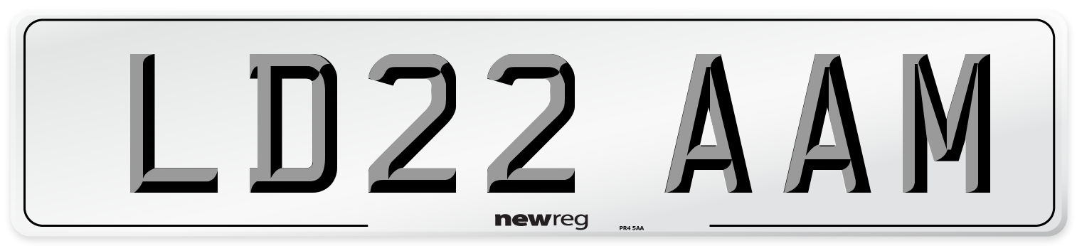 LD22 AAM Front Number Plate
