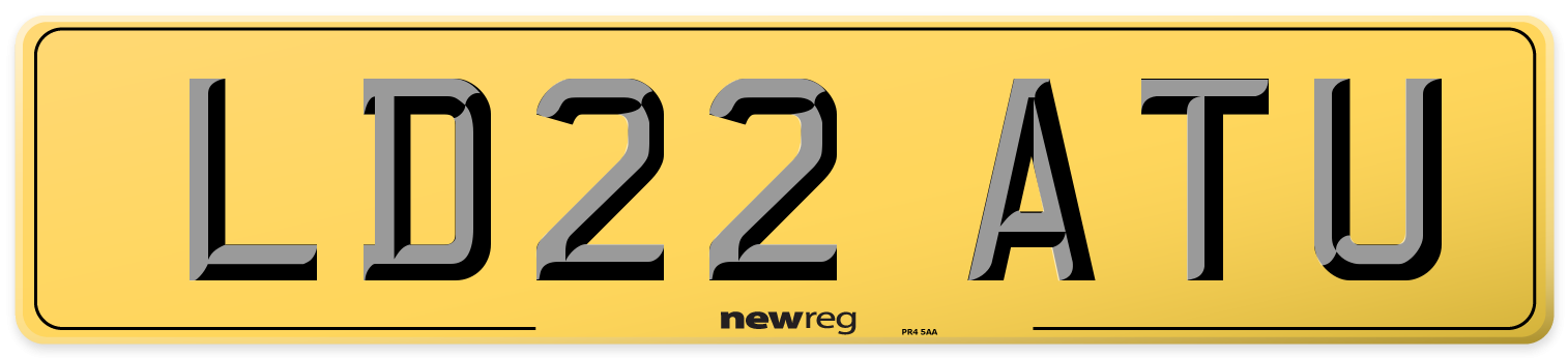 LD22 ATU Rear Number Plate