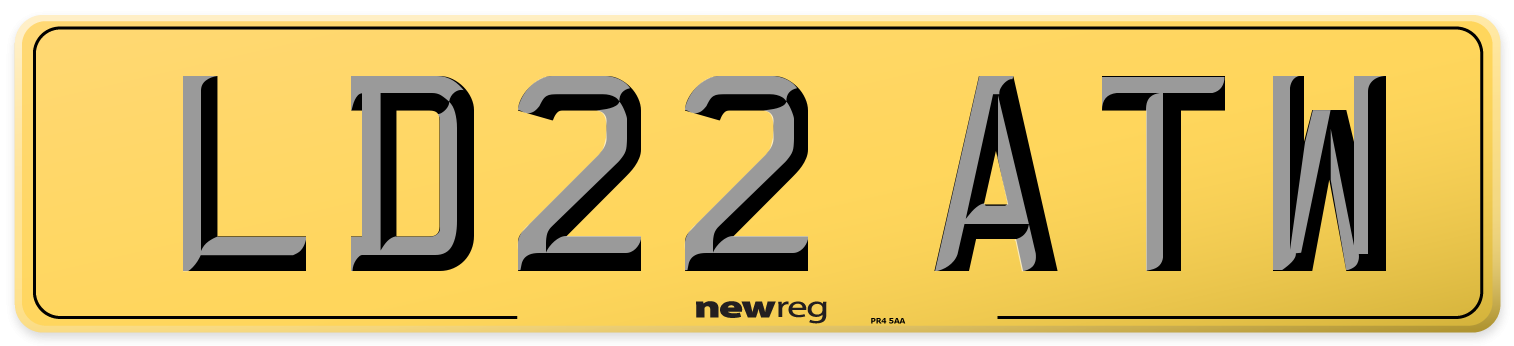 LD22 ATW Rear Number Plate