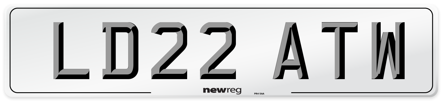 LD22 ATW Front Number Plate