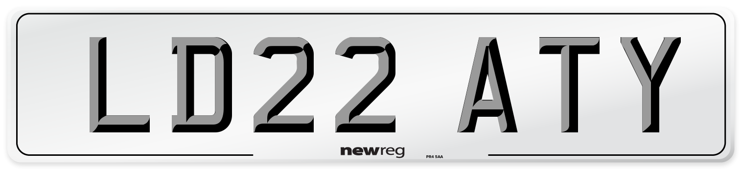 LD22 ATY Front Number Plate