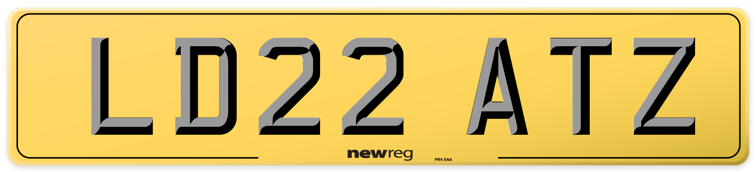 LD22 ATZ Rear Number Plate