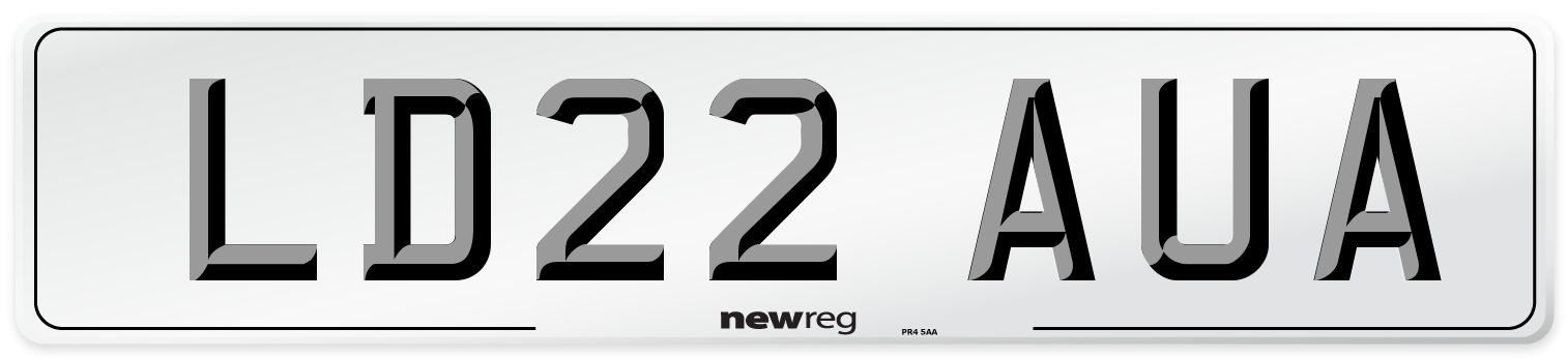 LD22 AUA Front Number Plate