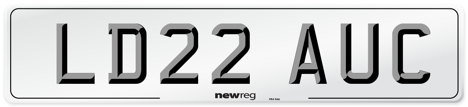 LD22 AUC Front Number Plate