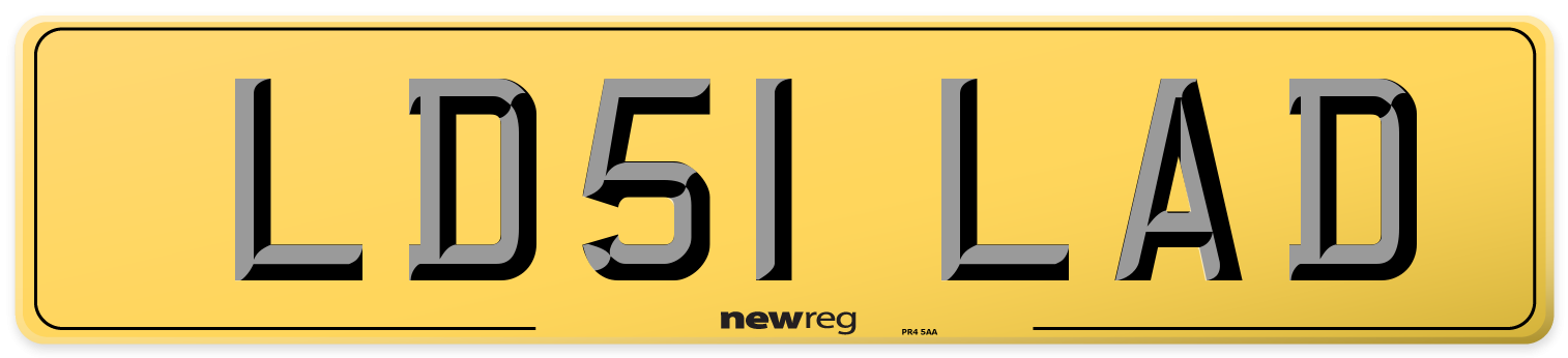 LD51 LAD Rear Number Plate
