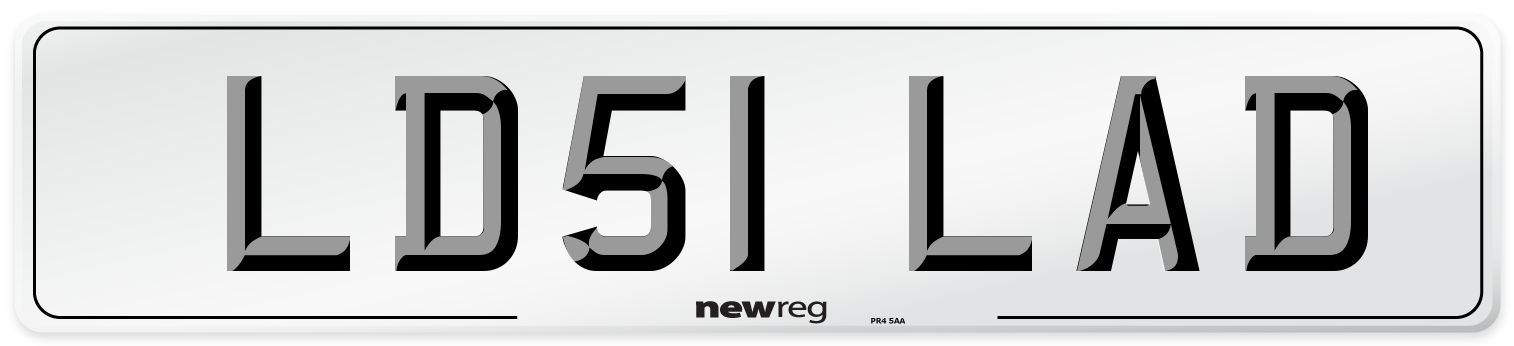 LD51 LAD Front Number Plate