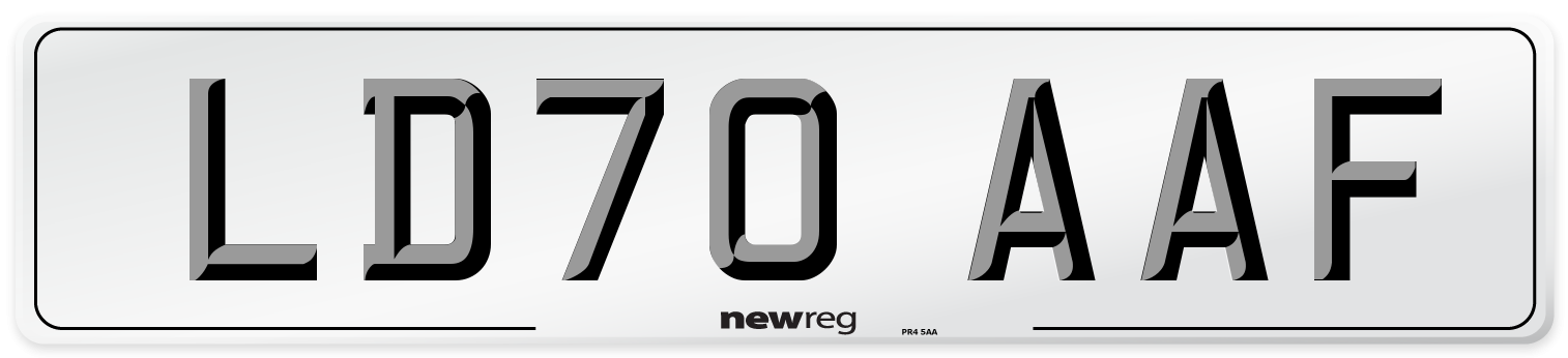 LD70 AAF Front Number Plate
