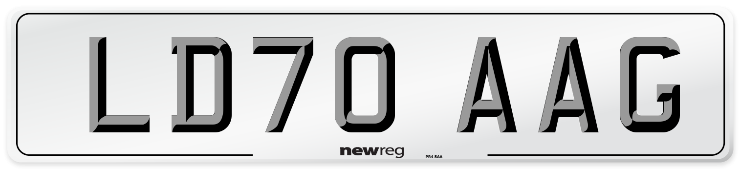LD70 AAG Front Number Plate