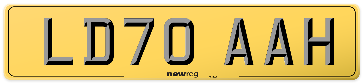 LD70 AAH Rear Number Plate