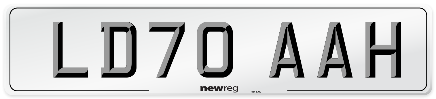 LD70 AAH Front Number Plate