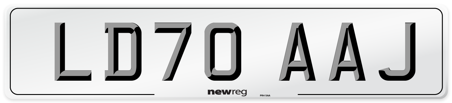 LD70 AAJ Front Number Plate