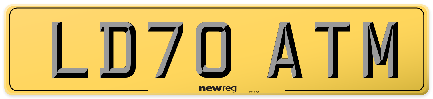 LD70 ATM Rear Number Plate