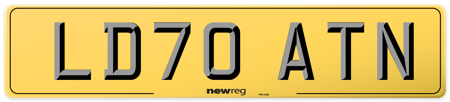 LD70 ATN Rear Number Plate