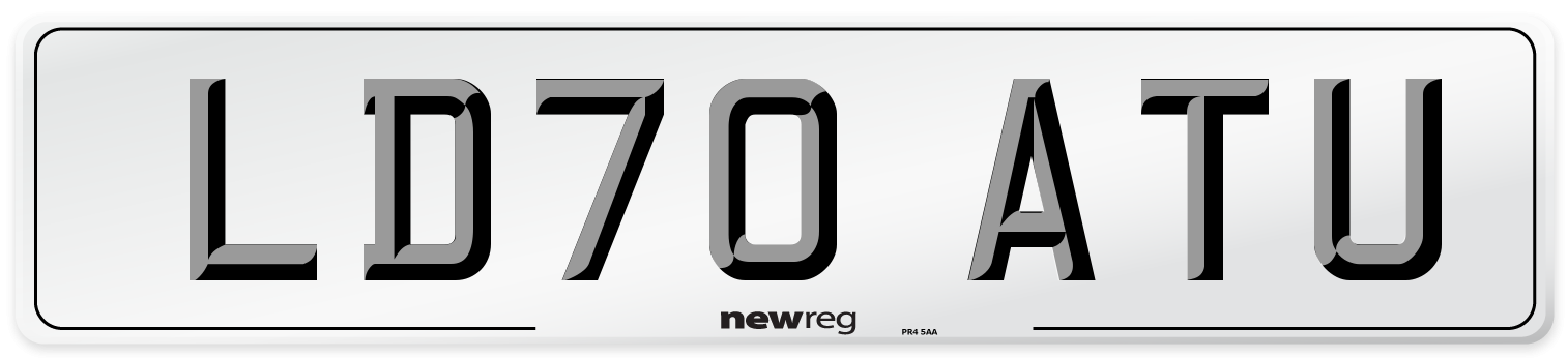 LD70 ATU Front Number Plate