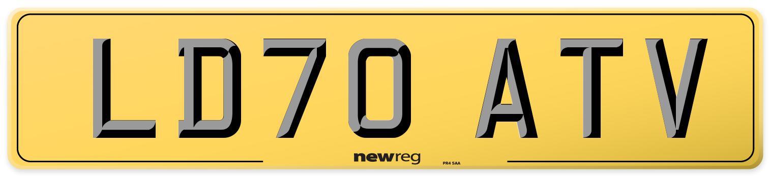 LD70 ATV Rear Number Plate